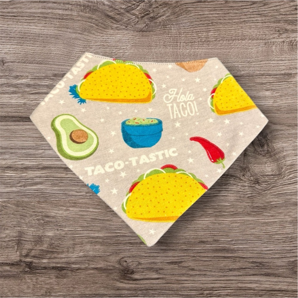 Taco Pizza Reversible Pet Bandana or Baby Bandana Bib